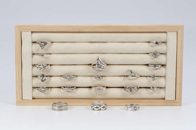 .925 Sterling Silver Curated 20 Ring Lot Various Sizes & Styles