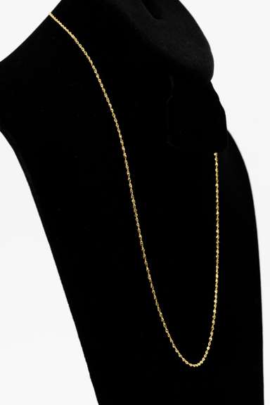 14k Yellow Gold Solid Singapore Rope Link Chain 1.4mm Necklace 22"