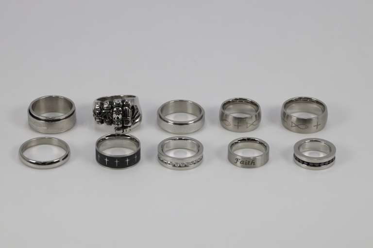 Stainless Steel Ring 316L Lot of 10 Rings