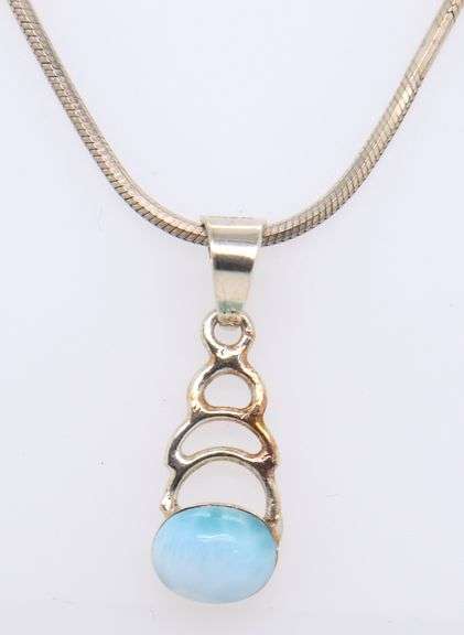 Vintage 925 Sterling Silver Dangle Pendant on Snake Chain Necklace