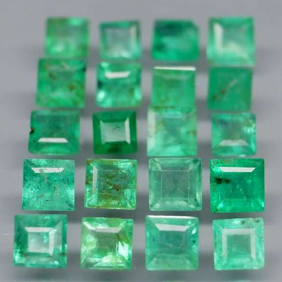 Collectors 3.13ct real Colombian Emerald 20 piece set