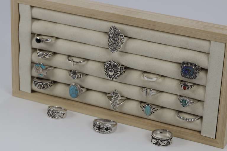 .925 Sterling Silver Ring Assortment Various Sizes & Styles (20 Ring Lot)