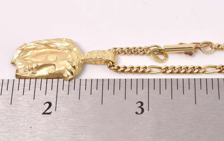 Opulent Jesus Piece Pendant Necklace in 14K Yellow Gold