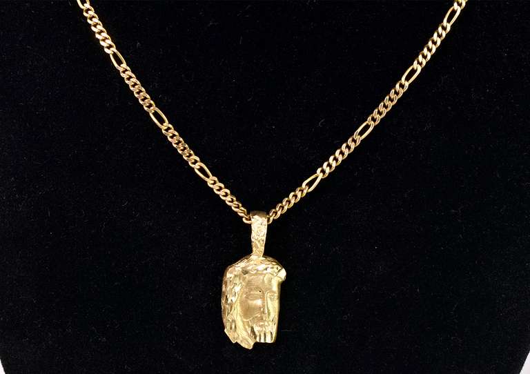 Opulent Jesus Piece Pendant Necklace in 14K Yellow Gold