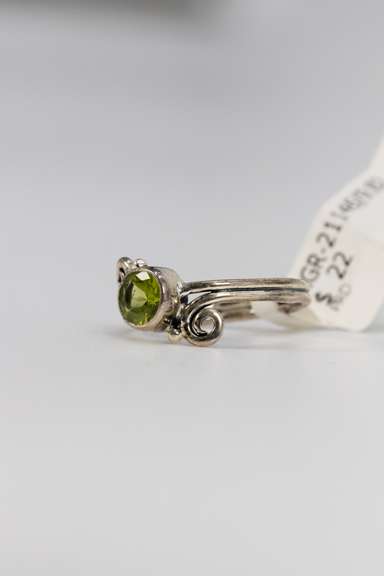 Sterling Silver Natural Peridot Gemstone Ring