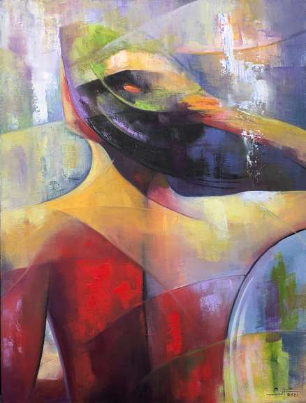 Sussan Afrasiabian Original Oil on Canvas "I Can Hear the Silence" Sussan Afrasiabian