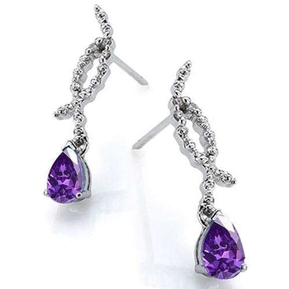 1.19CT AMETHYST STERLING DANGLE EARRINGS