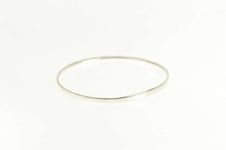 Sterling Silver Hammered Designer Asymmetrical Bangle Bracelet