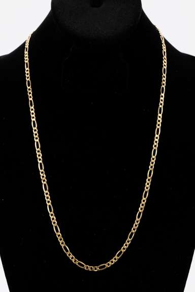 14k Yellow Gold Solid Figaro Link Chain 3.3mm Necklace 20"