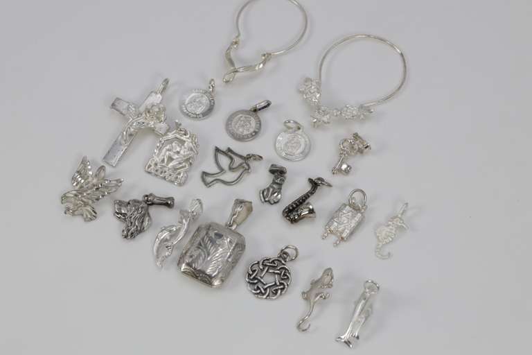 Sterling Silver Curated Pendant Assortment Various Sizes & Styles (20 Pendant Lot)