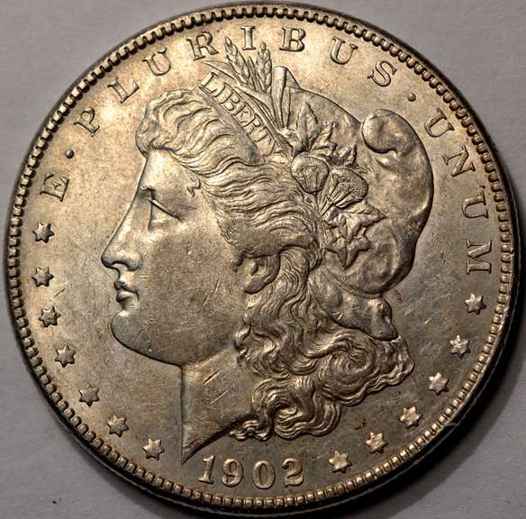 1902-O Morgan Silver Dollar, Circulated With Luster.