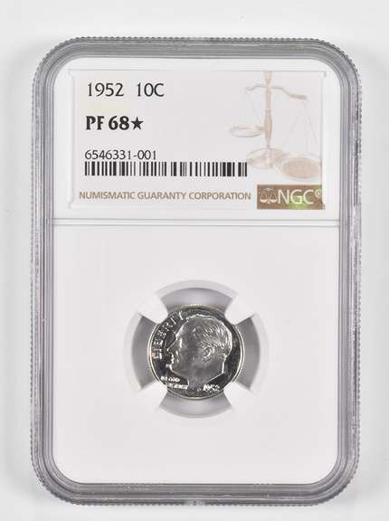 PF68* 1952 Roosevelt Dime - Graded NGC