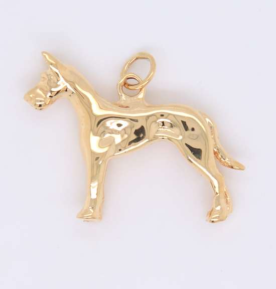 Cute Yellow Gold Great Dane Charm