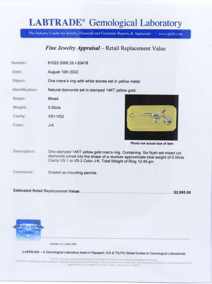 Powerful Yellow Gold Mixed Cut Diamond Revolver Diamond Men's Ring