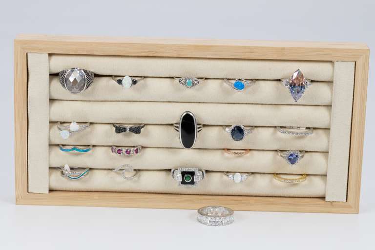 Sterling Silver .925 Ring Lot of 20 RIngs Various Sizes and Styles