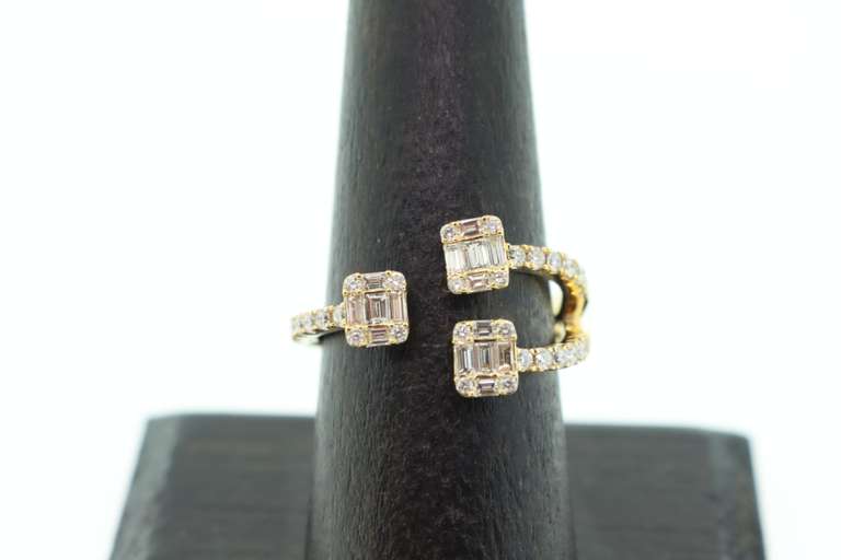 Exciting 18kt Yellow Gold Open Band Diamond Ring