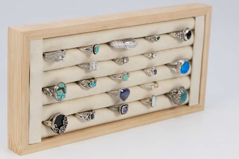 Sterling Silver Ring Assortment Various Sizes & Styles (20 Ring Lot)