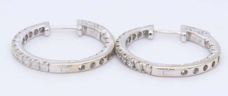 Dazzling White Gold Diamond Hoop Earrings