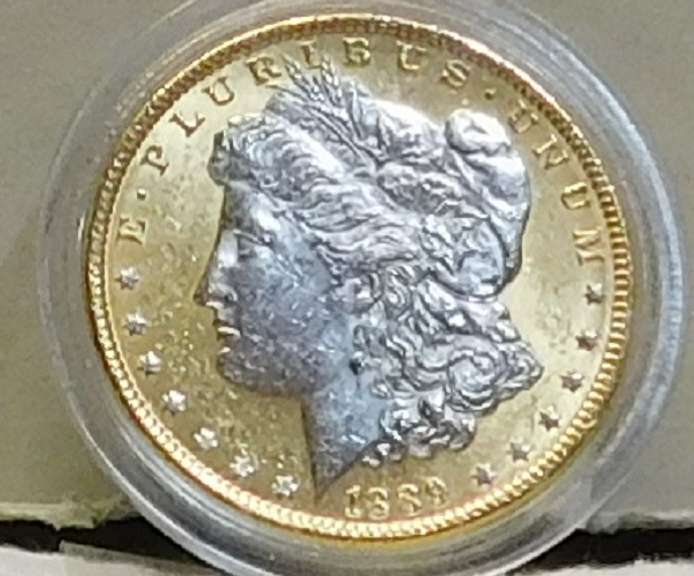 1889 Colorized Morgan Dollar
