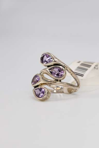 Sterling Silver Natural Amethyst Gemstone Ring
