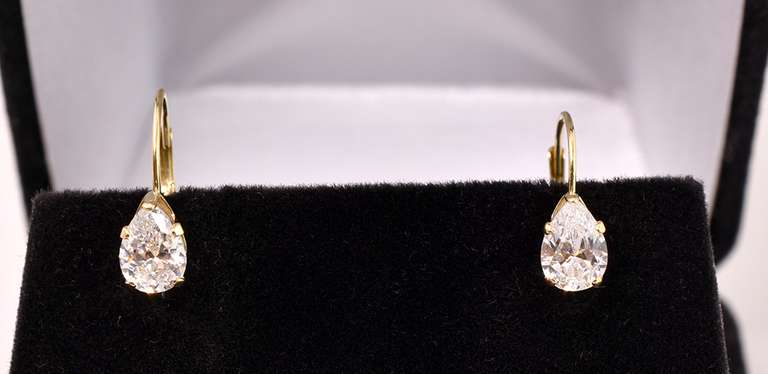 Delightful CZ Drop Earrings in 14K Yellow Gold