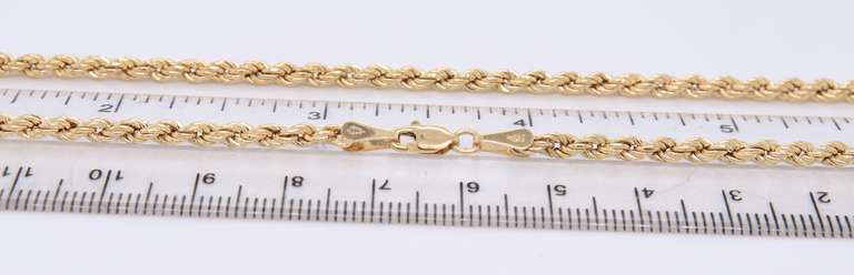 Simple Yellow Gold Rope Chain Necklace