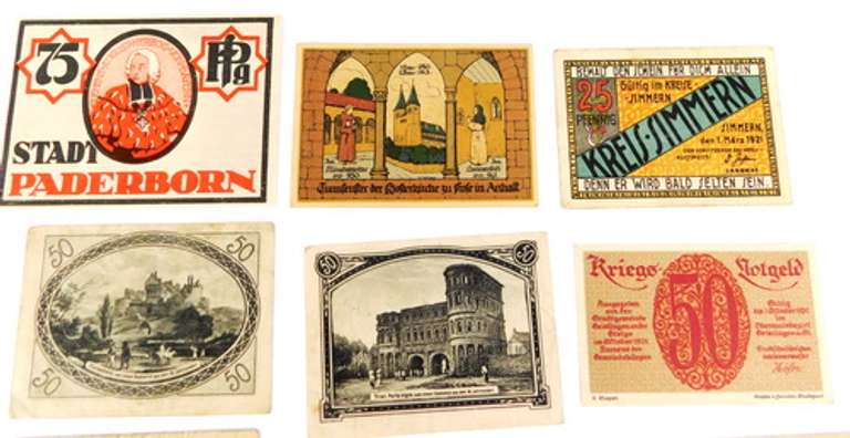 12 Pieces 1920's Foreign Paper Money