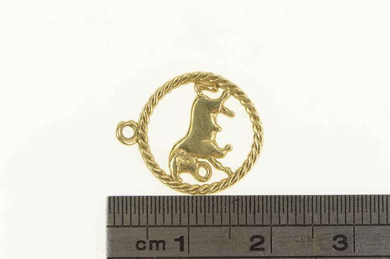 14K Yellow Gold Taurus Bull Astrology Zodiac Sign Symbol Charm/Pendant