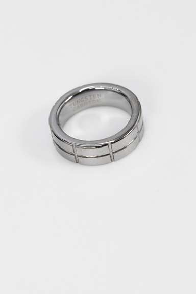 6mm Tungsten Carbide Shiny Grid Design Wedding Band Comfort Fit Ring Size 5
