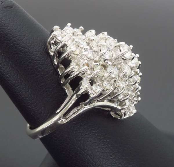 Diamond Waterfall Cluster Ring in 14k