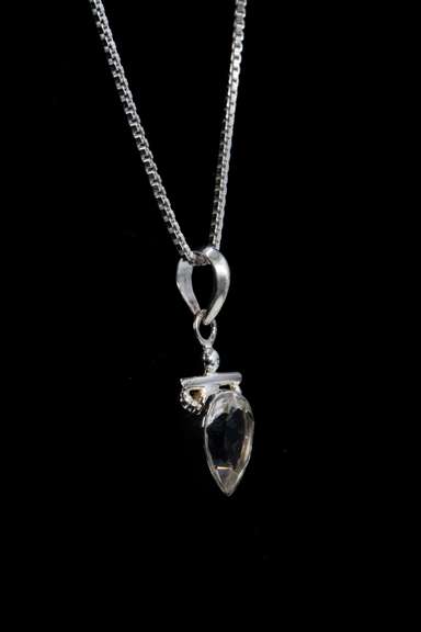 Sterling Silver White Crystal Pendant