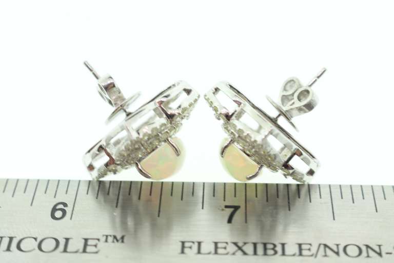 14kt Gold Plated Sterling Silver, Aquamarine, & Diamond Earrings