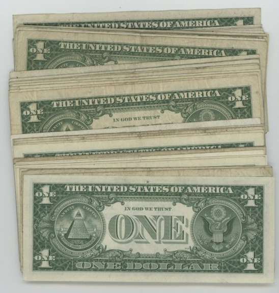 Lot of 47 mixed 1935 & 1957 $1 Silver Certificates