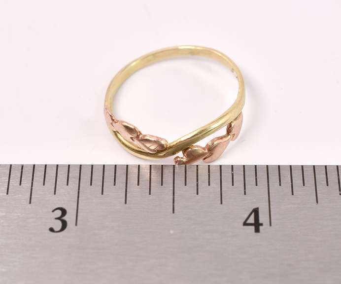 Romantic Heart Ring in Two Tone Gold