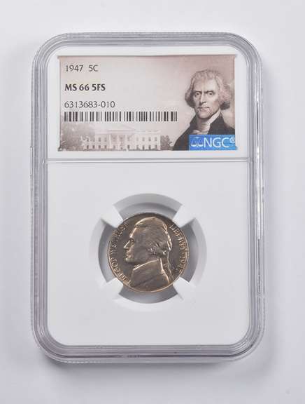 MS66 5FS 1947 Jefferson Nickel NGC
