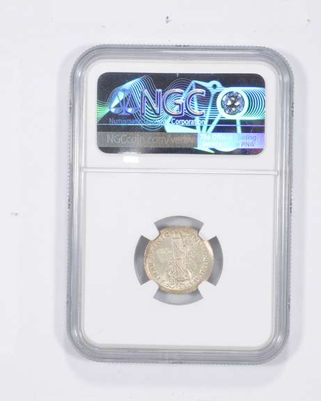 UNC Details 1945 Mercury Dime OBV Scratch Broadstruck On Blank - NGC