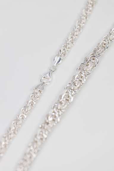 Sterling Silver Graduated Byzantine Itailian 10mm Wide Necklace Round Pure 925 Link Chain 18"