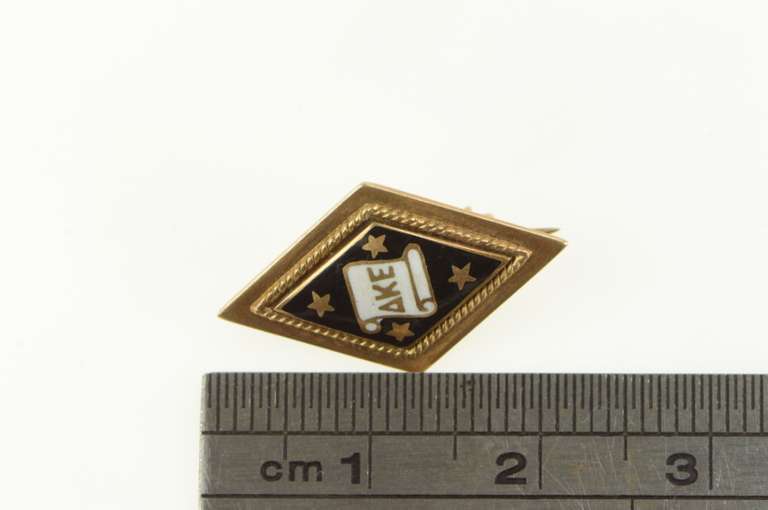 10K Yellow Gold Delta Kappa Epsilon Enamel Greek Lapel Pin/Brooch