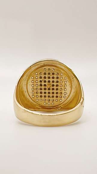 Men's 14kt Solid Yellow Gold & CZ Ring