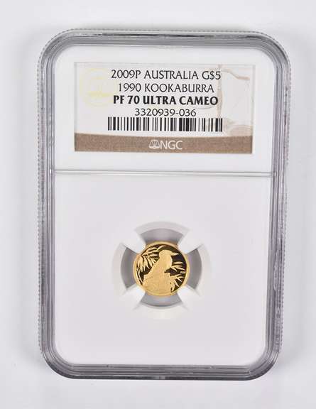 PF70 UCAM 2009-P Australia $5 Gold 1990 Kookaburra NGC