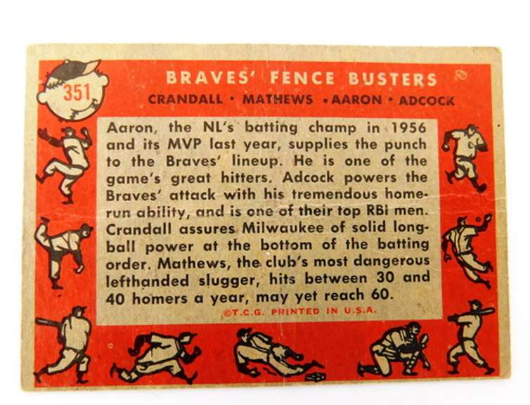 Braves Fence Busters - Hank Aaron Baseball Card
