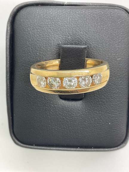 CERTIFIED MEN'S 14K GOLD AND DIAMOND BAND/RING