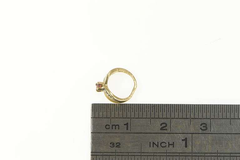 10K Yellow Gold Ruby Inset July Birthstone Cute Ring Charm/Pendant