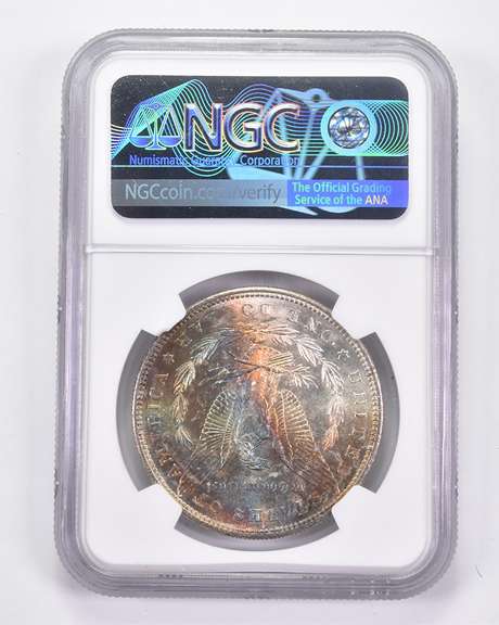 MS63 1882-S Morgan Silver Dollar - Graded NGC Rainbow Tone