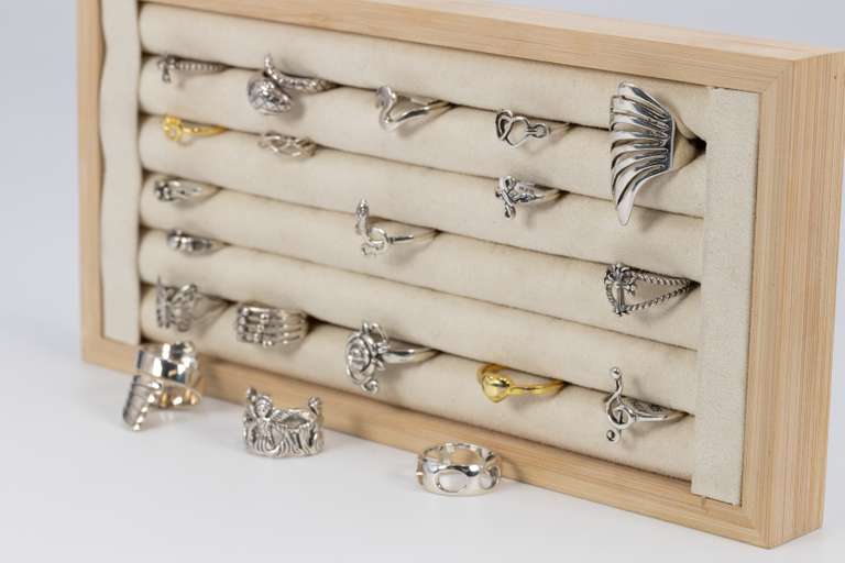 .925 Sterling Silver Curated 20 Ring Lot Various Sizes & Styles