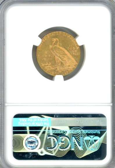 1911-S $5 Indian Gold Piece in NGC AU58