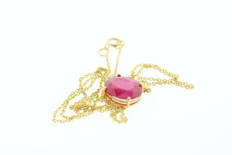14kt Yellow Gold & Ruby Pendant Necklace