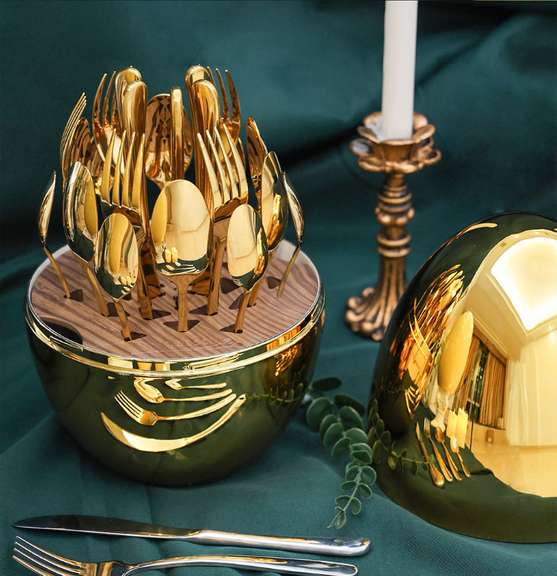 Cutlery Set Knife And Fork 24-Piece Egg-Shaped