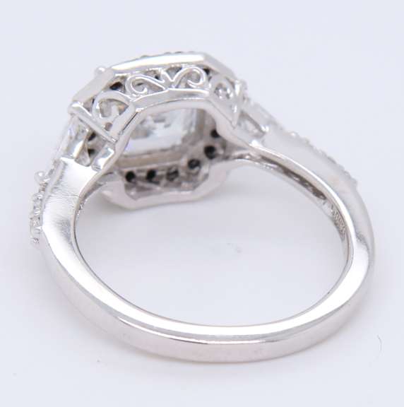 Vintage 925 Sterling Silver Princess Cut Cubic Zirconia Ring