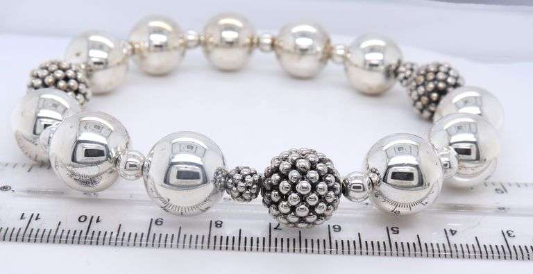 925 Sterling Silver Ball Bead Bracelet